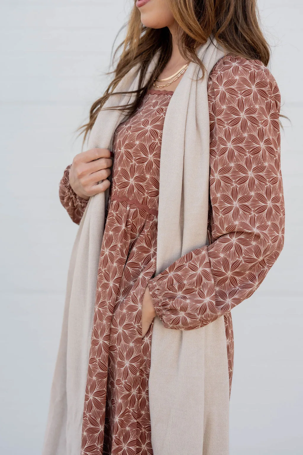Mosaic Floral Midi Dress