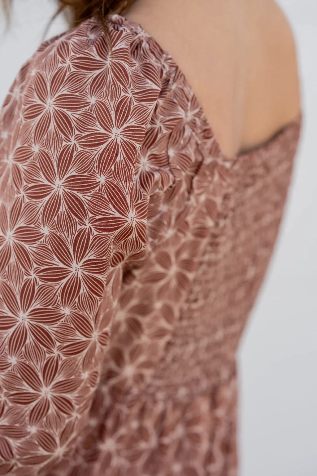 Mosaic Floral Midi Dress