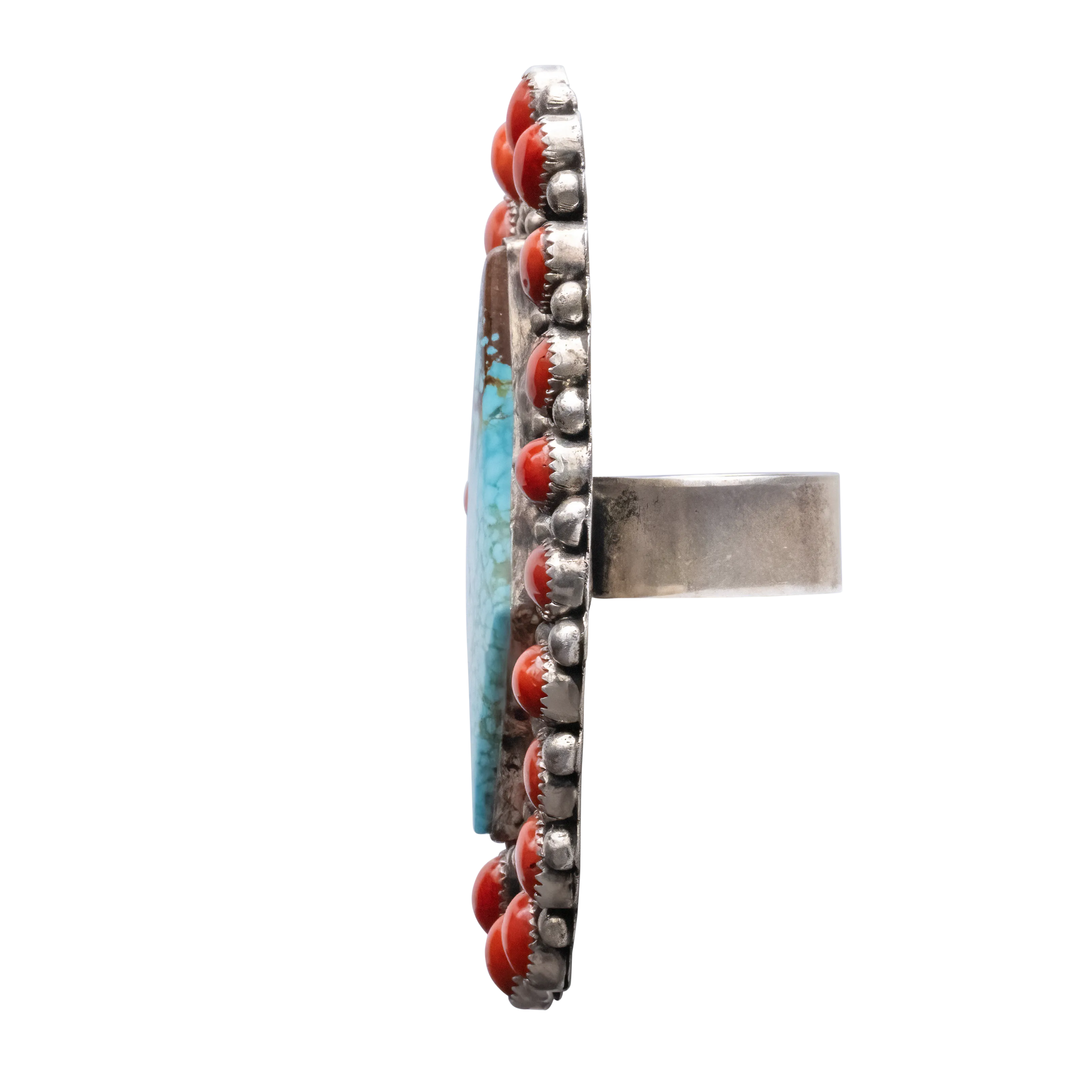 Number Eight Turquoise & Coral Ring | Hemerson Brown
