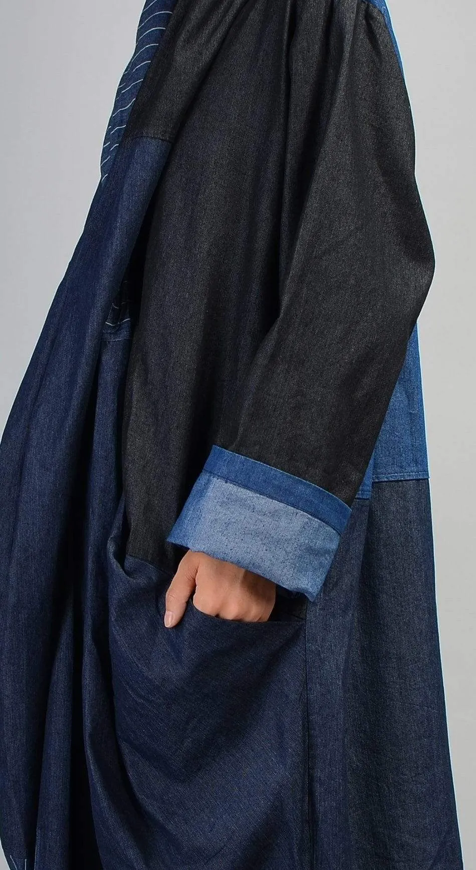 Patchwork Long Denim Pencil Dress | Nirvana