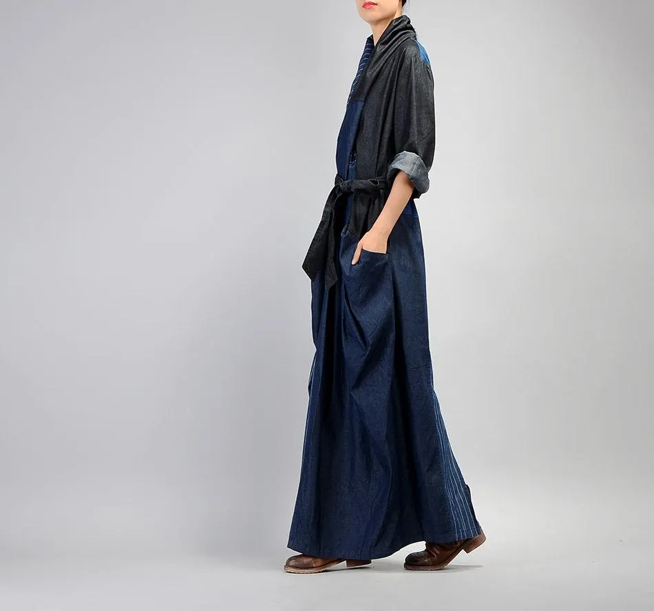 Patchwork Long Denim Pencil Dress | Nirvana