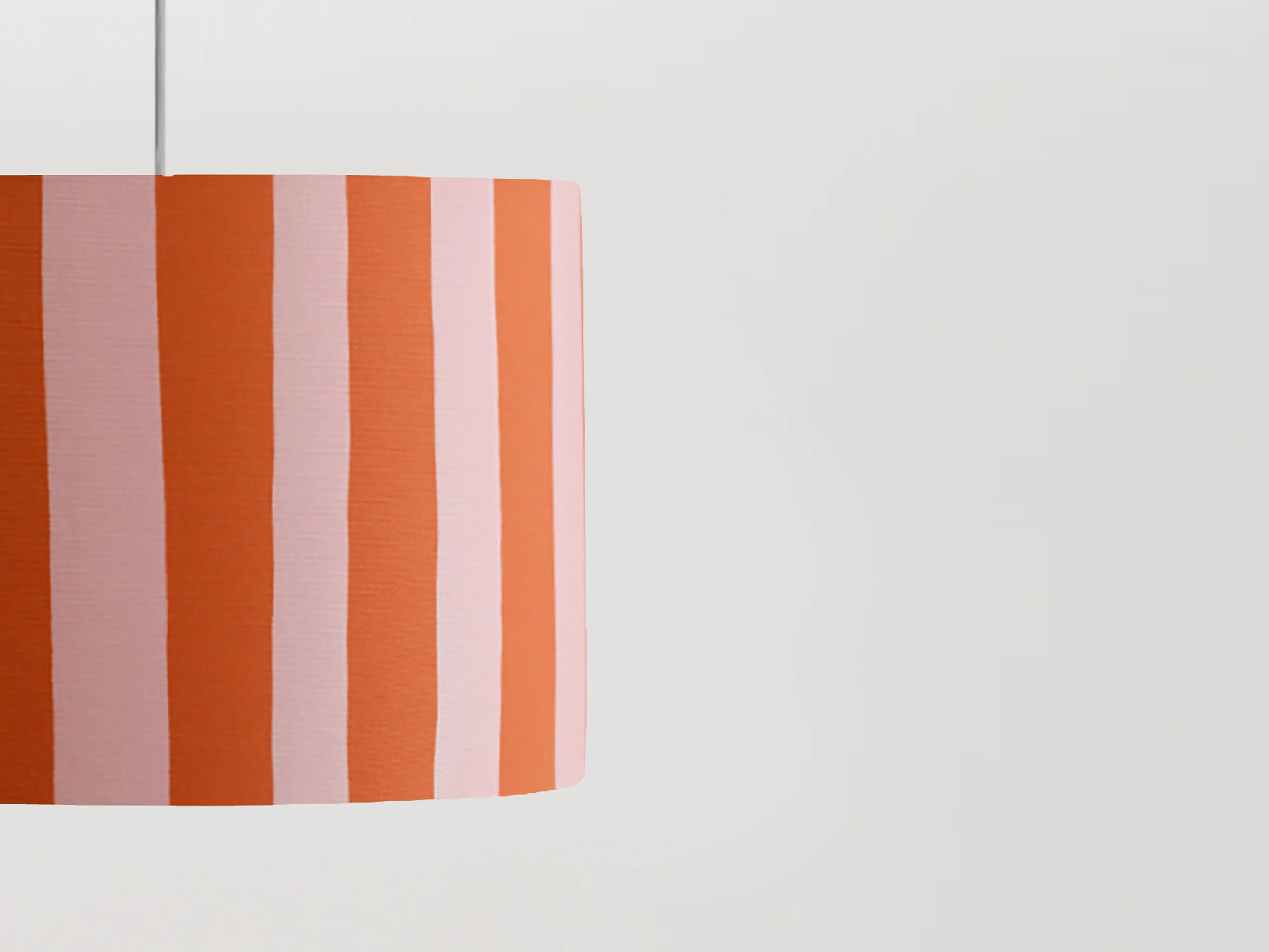 Pink & orange stripe printed shade