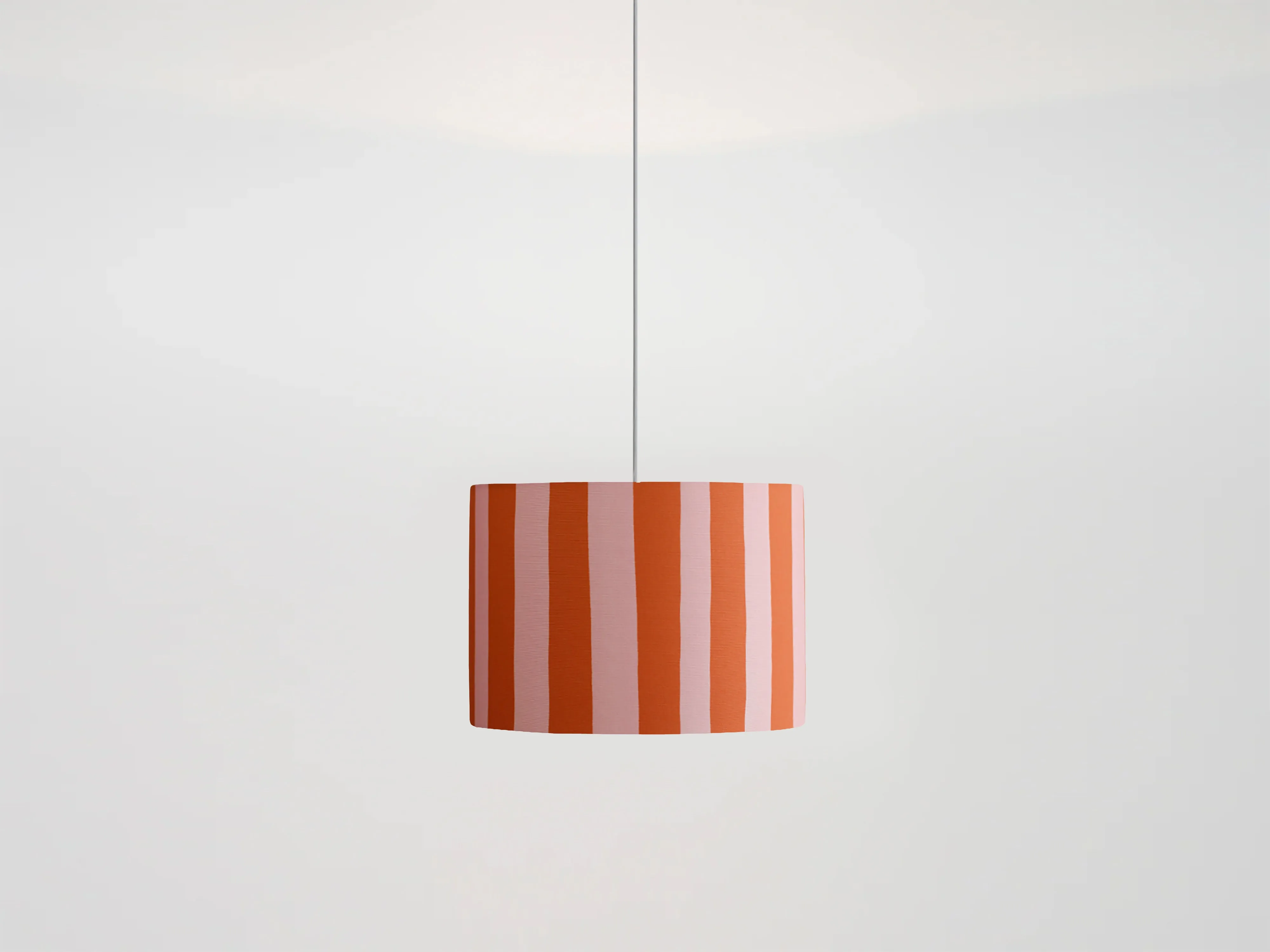 Pink & orange stripe printed shade