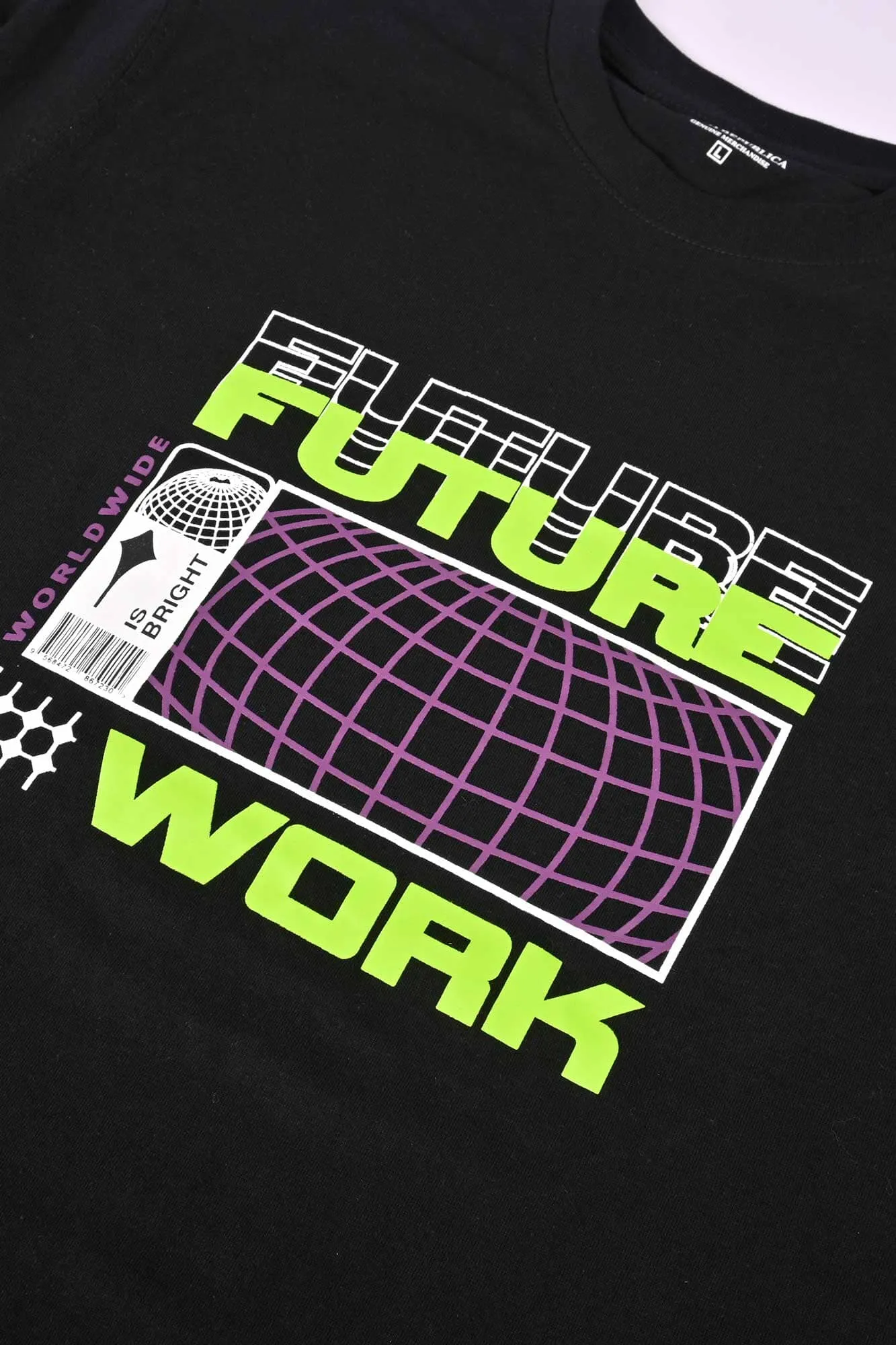 Polo Republica Men's Future Work Printed Crew Neck Tee Shirt