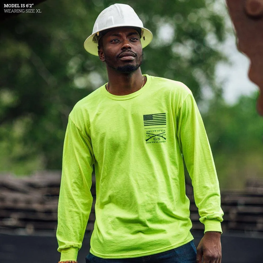 Red Blood Blue Collar® Long Sleeve - Safety Green