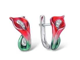 Red Calla Lily Earrings