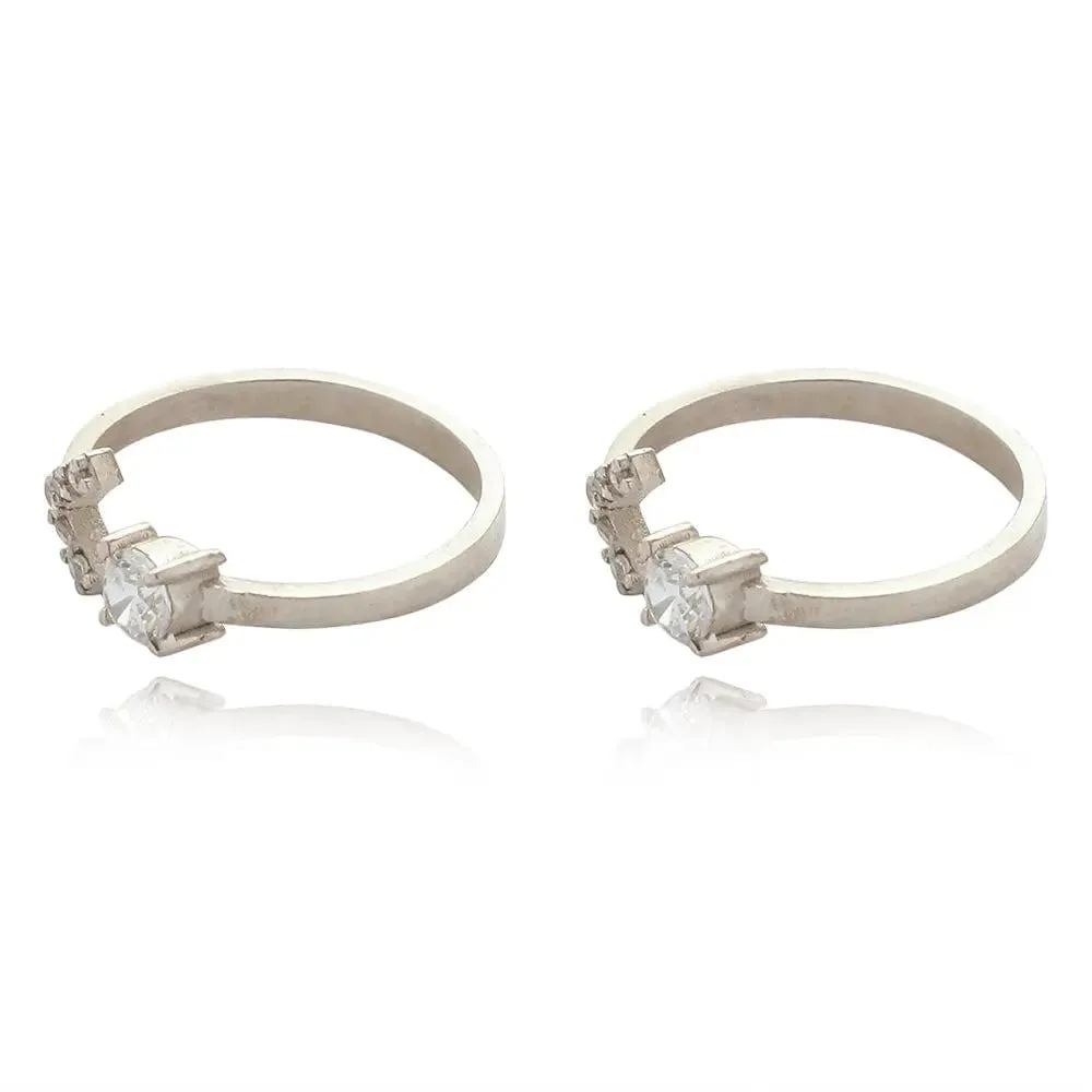 Silver 92.5 Big Zircon Toe Ring