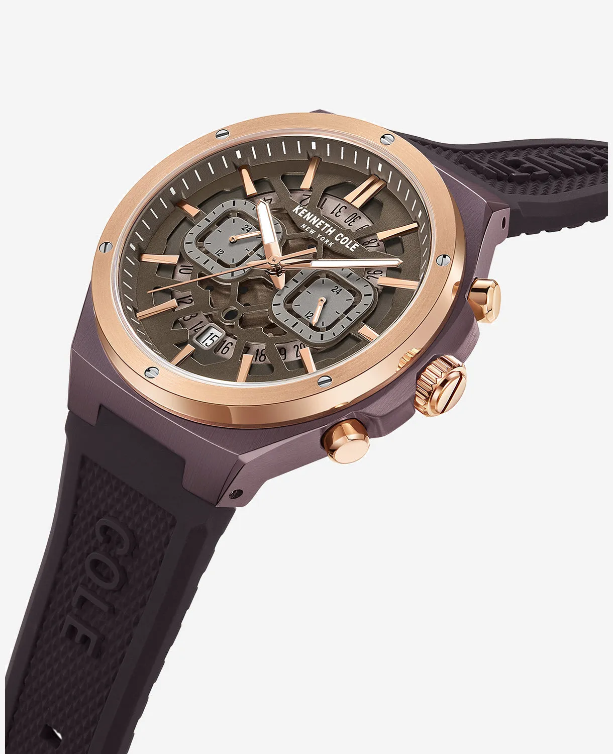 Skeleton Multi-Function Silicone Strap Watch