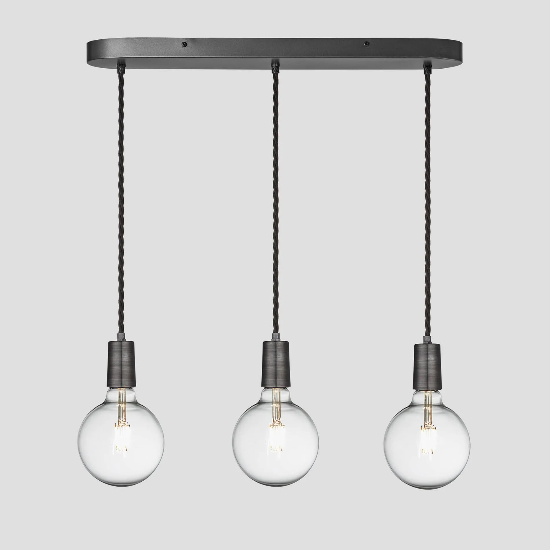 Sleek Edison Cluster Lights - 3 Wire - Pewter