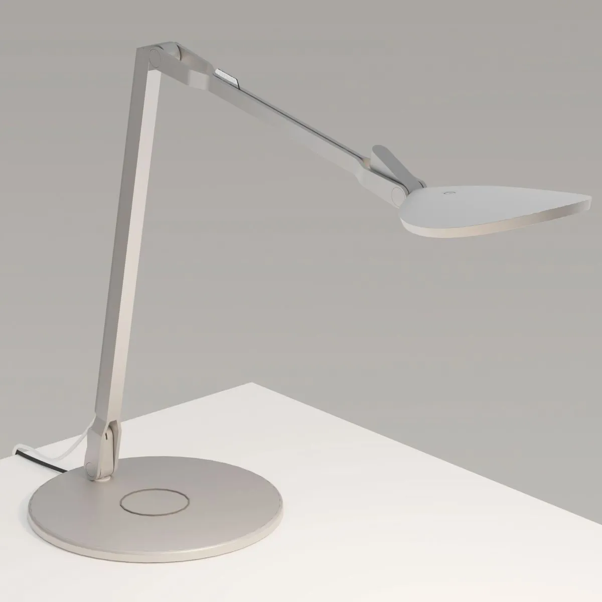 Splitty Reach Silver Contemporary LED Desk Lamp with Wireless Charging Base and USB Port