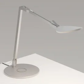 Splitty Reach Silver Contemporary LED Desk Lamp with Wireless Charging Base and USB Port