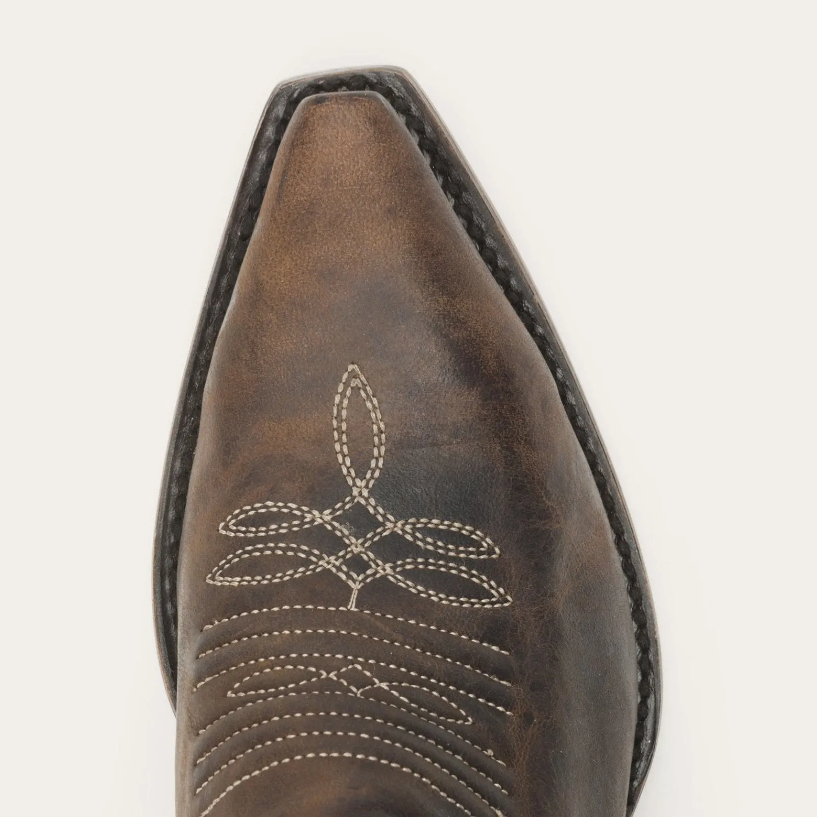 Stetson Women's Brown Iris Mid-Calf Embroidered Snip Toe Boots 0336