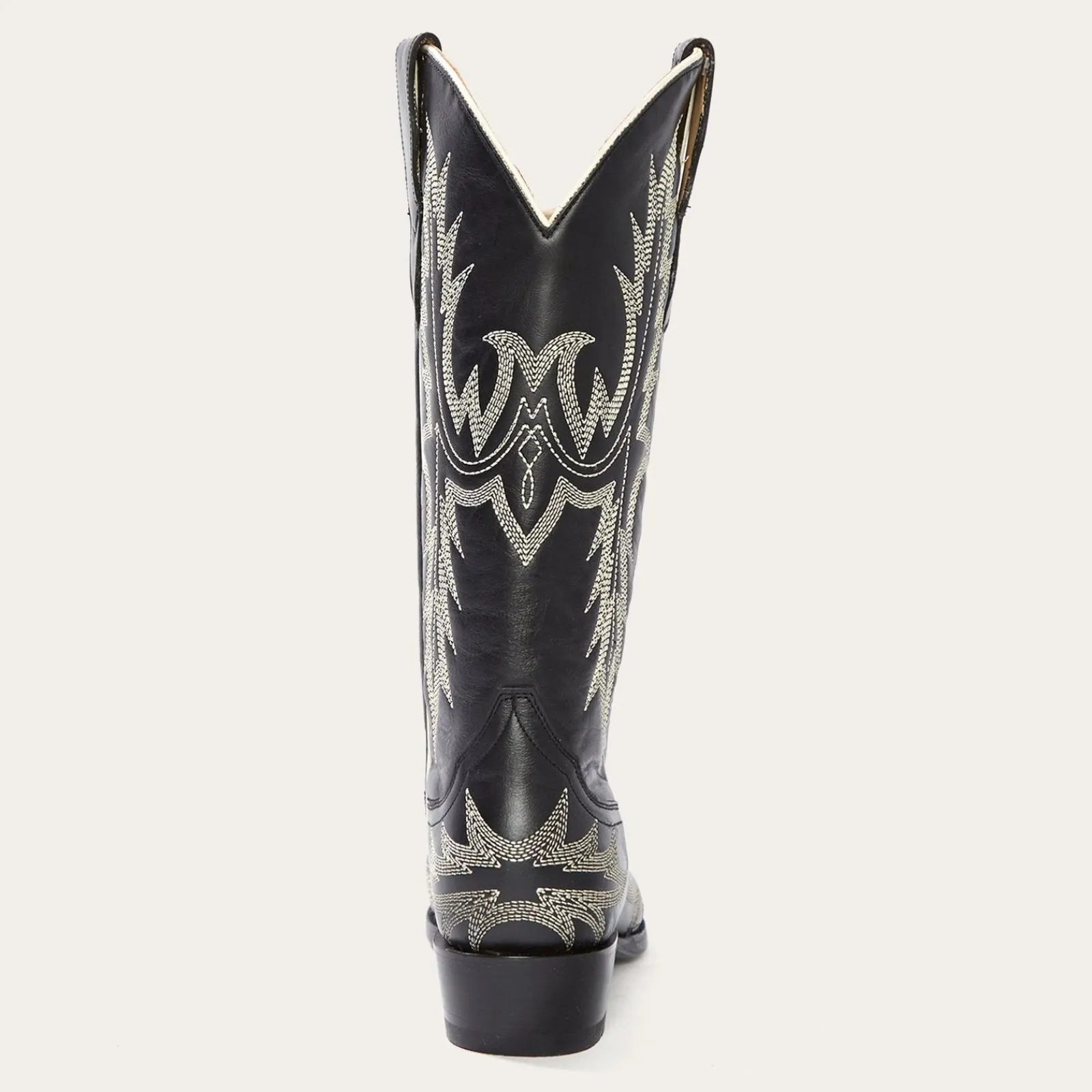 Stetson Women's Tina Black & White Flame Embroidered Snip Toe Boots 1003