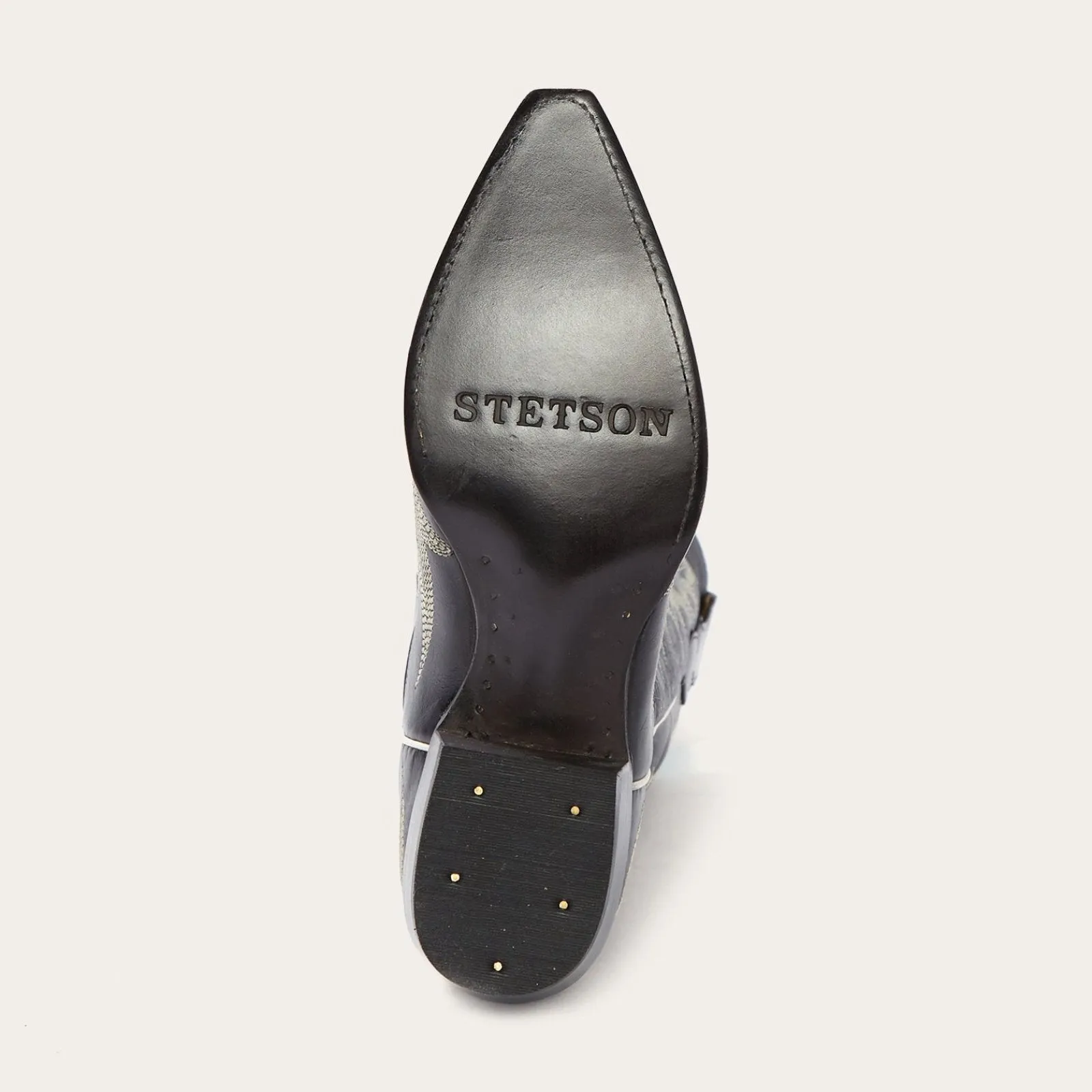 Stetson Women's Tina Black & White Flame Embroidered Snip Toe Boots 1003