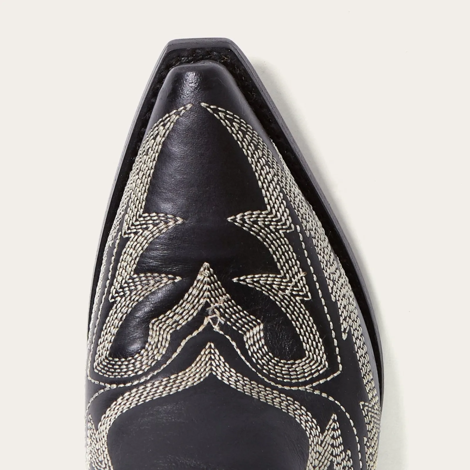 Stetson Women's Tina Black & White Flame Embroidered Snip Toe Boots 1003