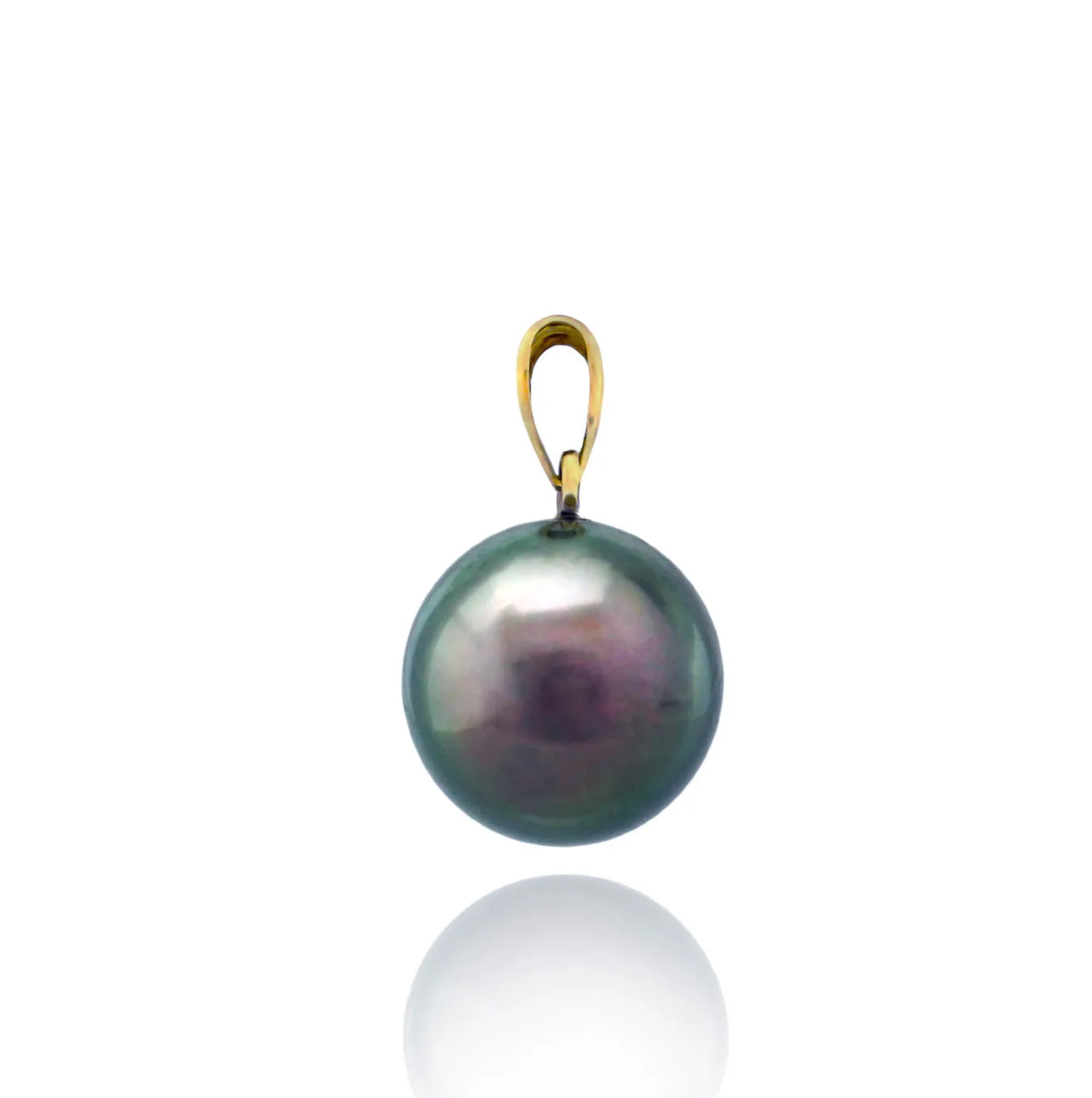 Tahitian pearl pendant - 18k yellow gold