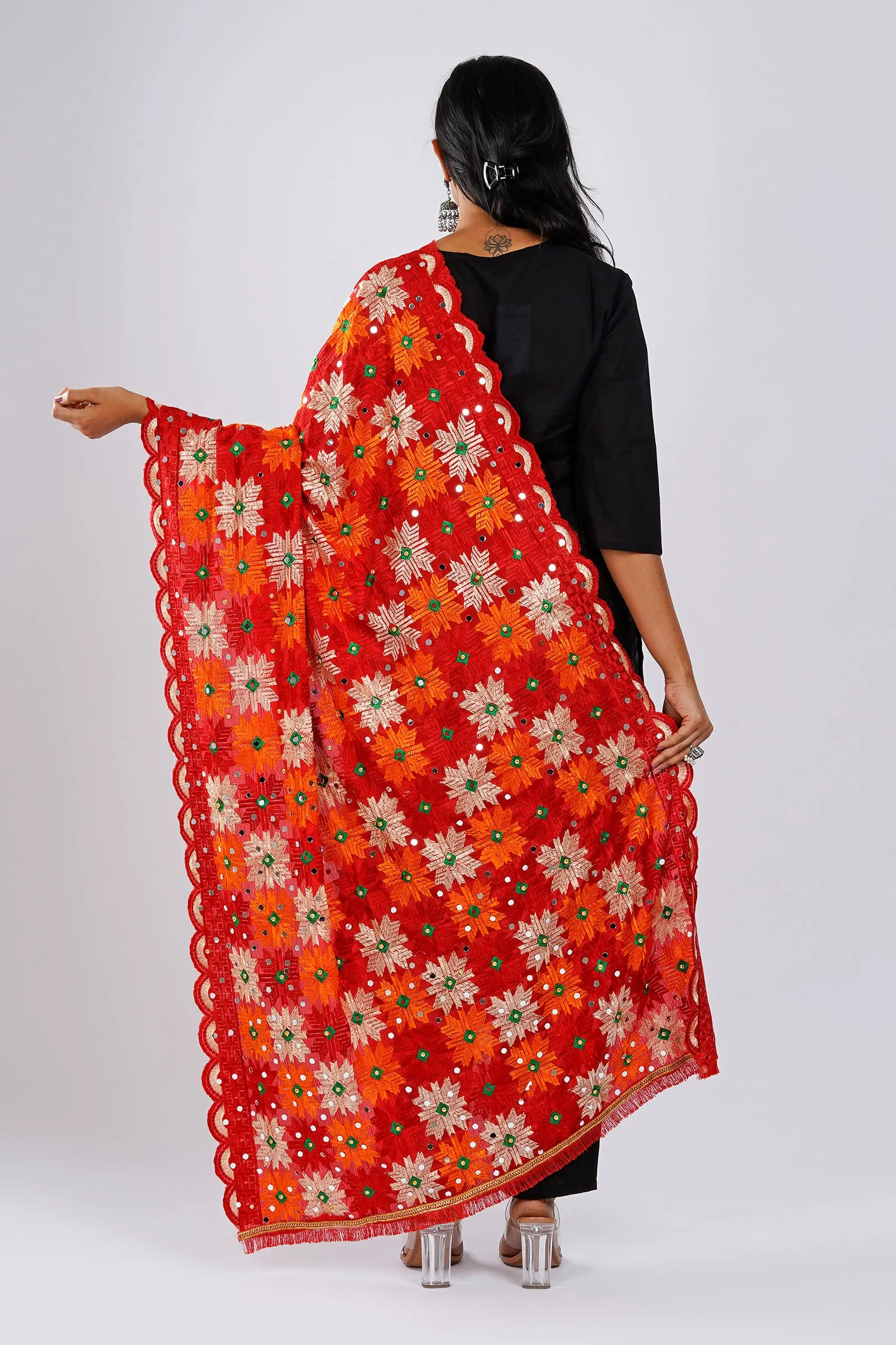 Teejh Amritsari Phulkari Dupatta