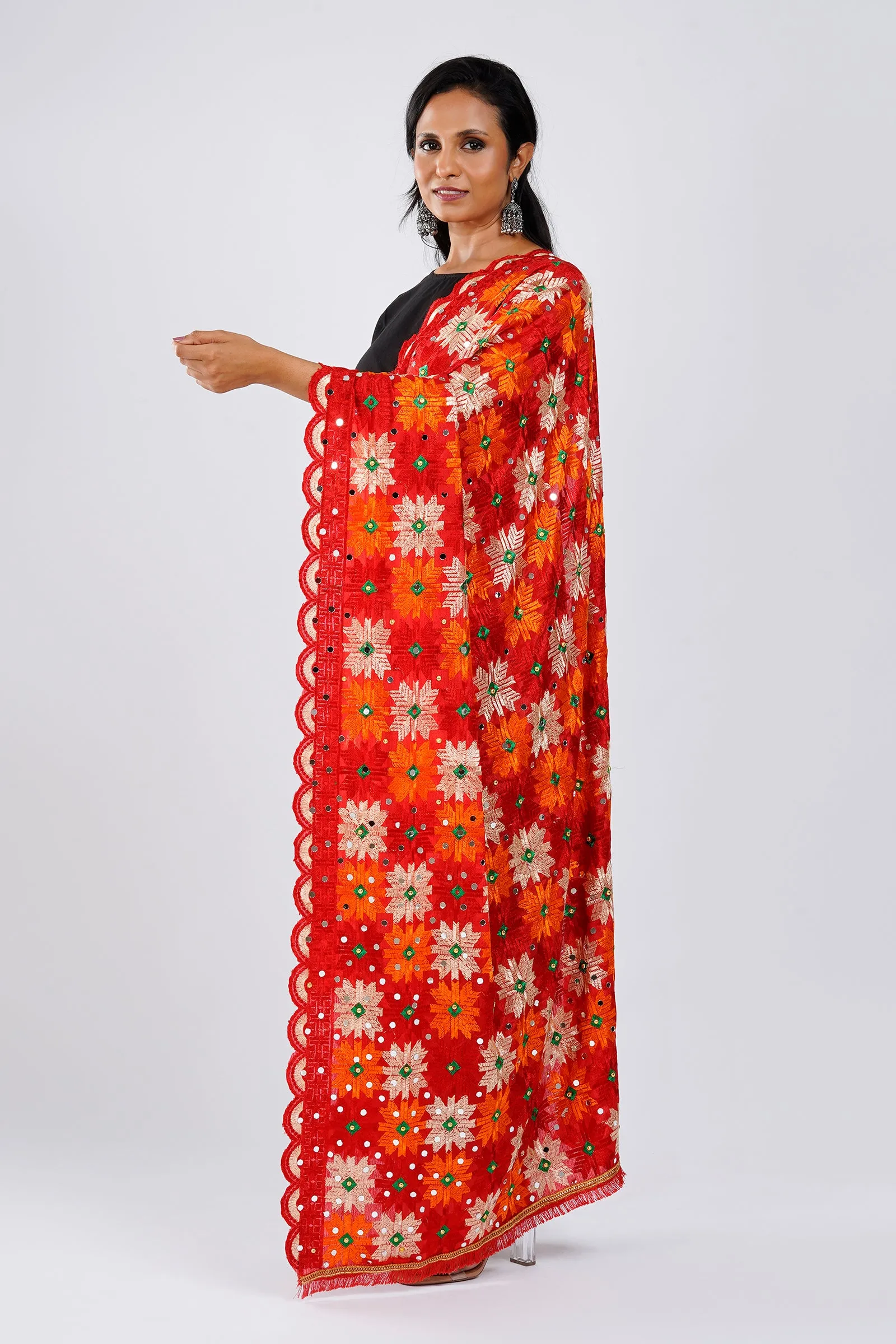 Teejh Amritsari Phulkari Dupatta