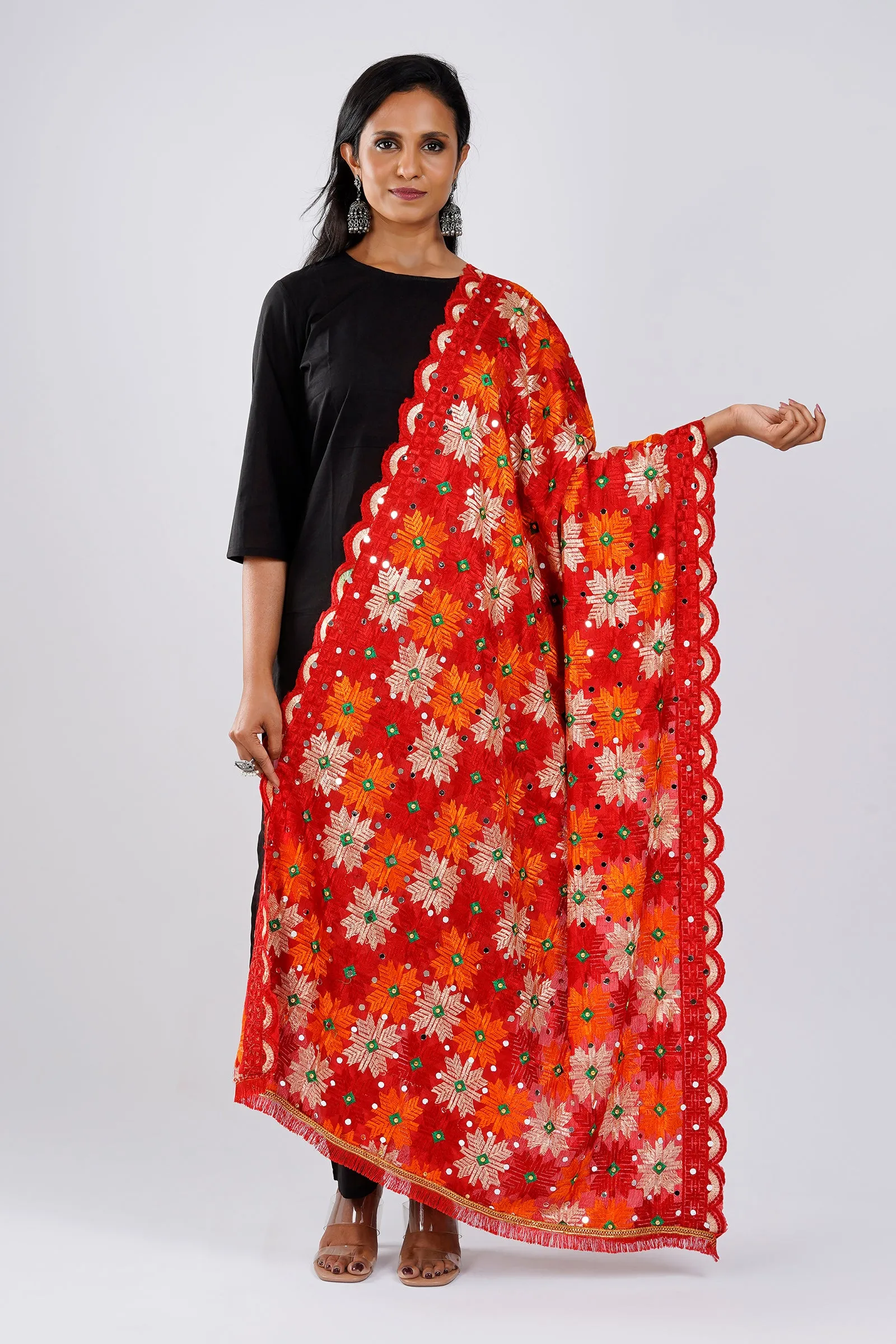 Teejh Amritsari Phulkari Dupatta