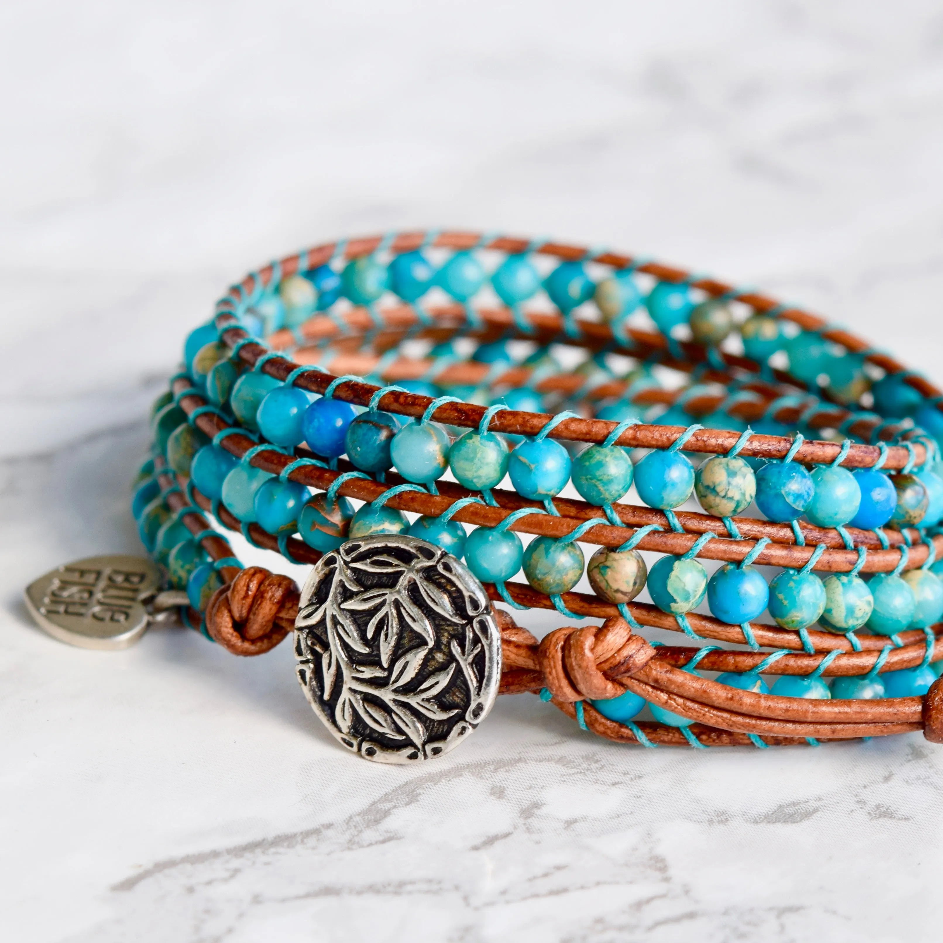 Turquoise Jasper 3 Layer Wrap Bracelet