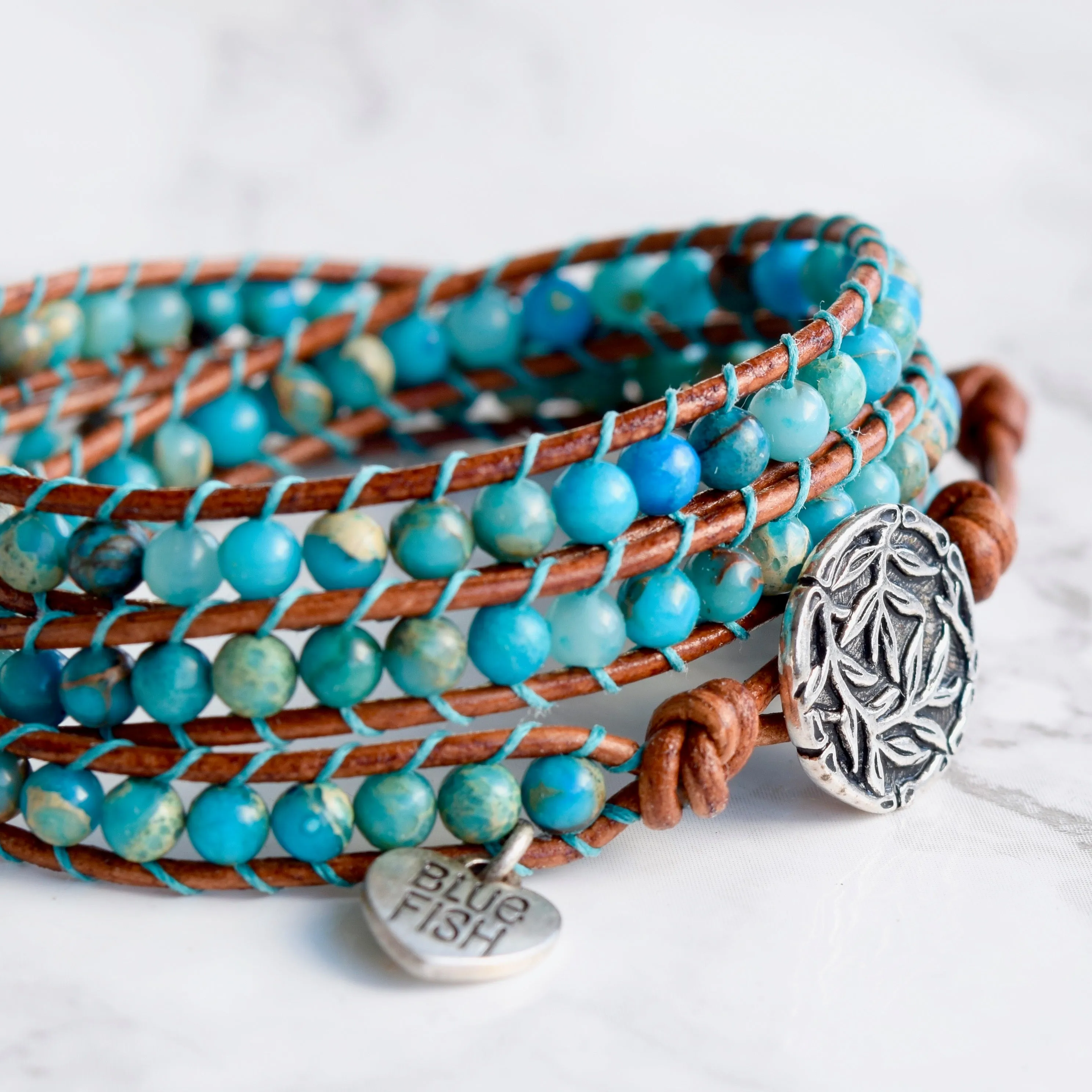 Turquoise Jasper 3 Layer Wrap Bracelet