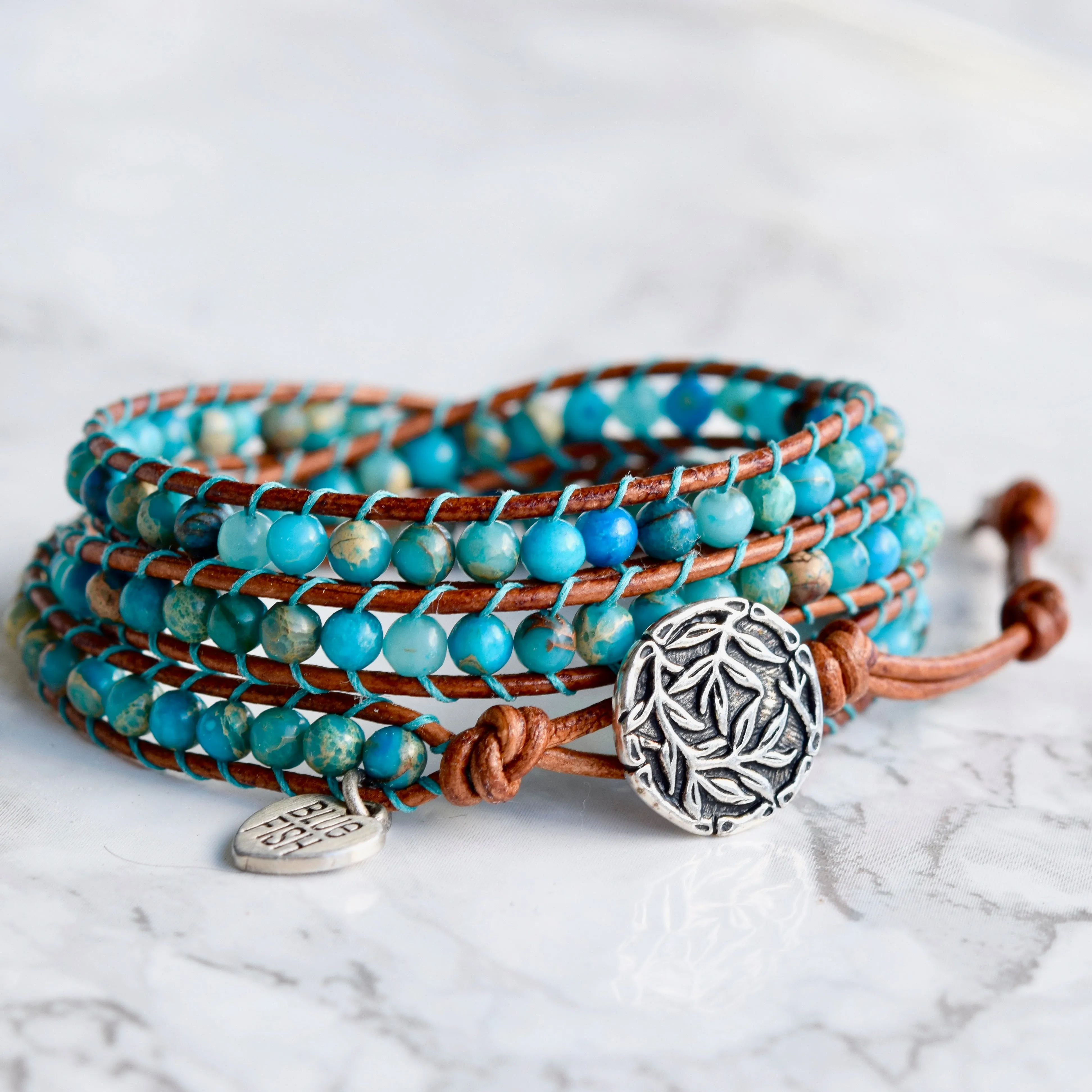 Turquoise Jasper 3 Layer Wrap Bracelet