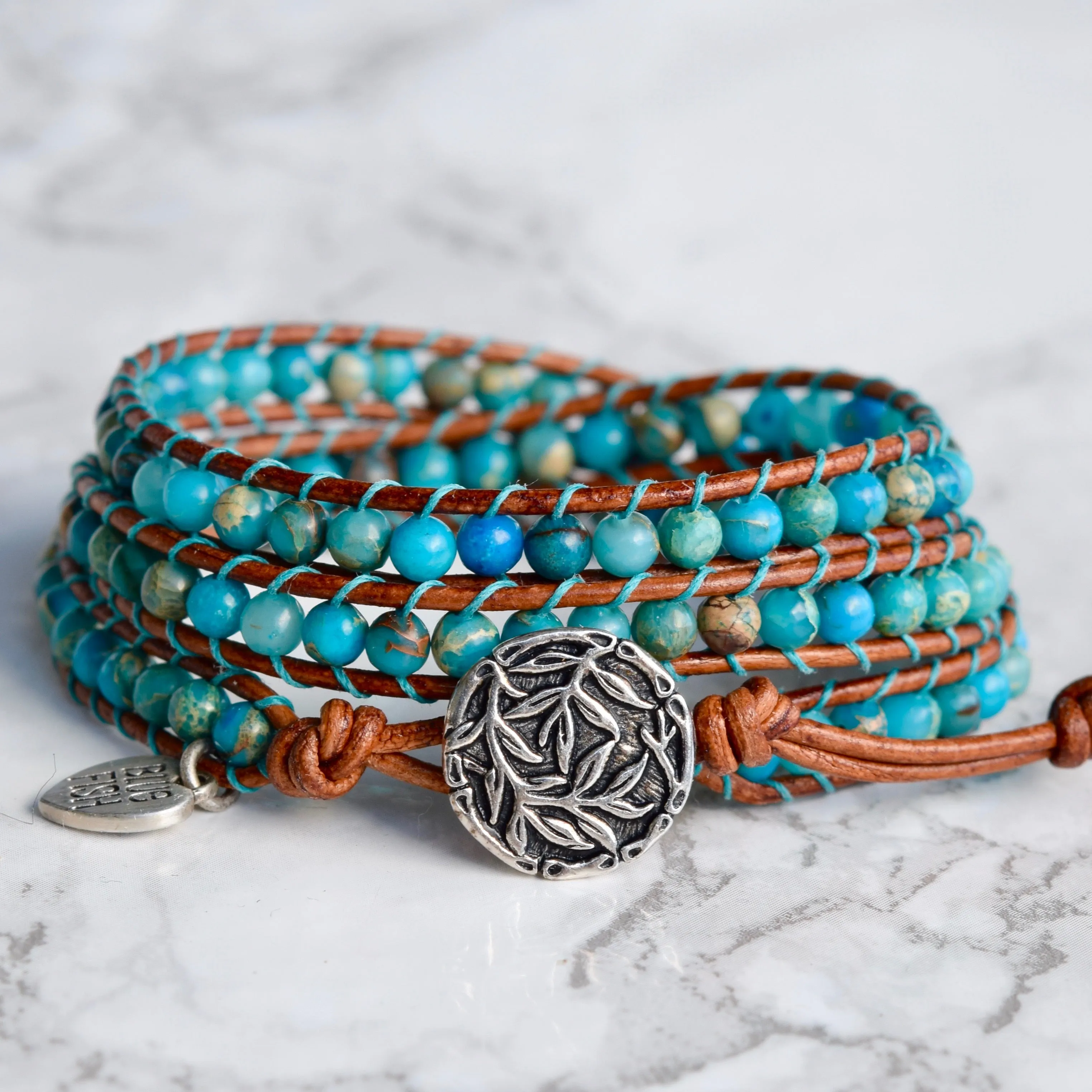 Turquoise Jasper 3 Layer Wrap Bracelet