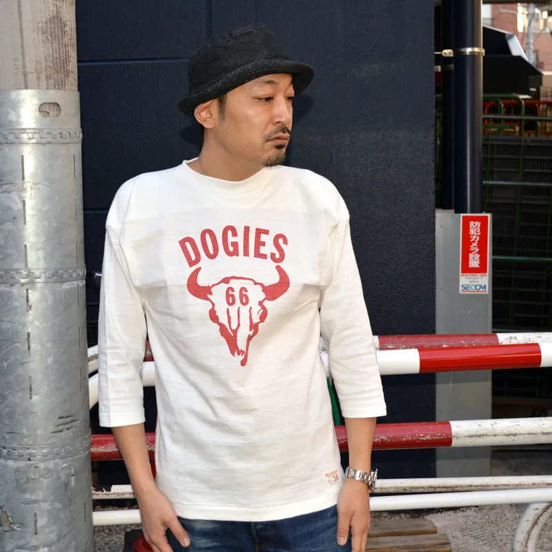 WARE HOUSE "4063 DOGIES" 3/4 Sleeve Football T-shirt "DOGIES"