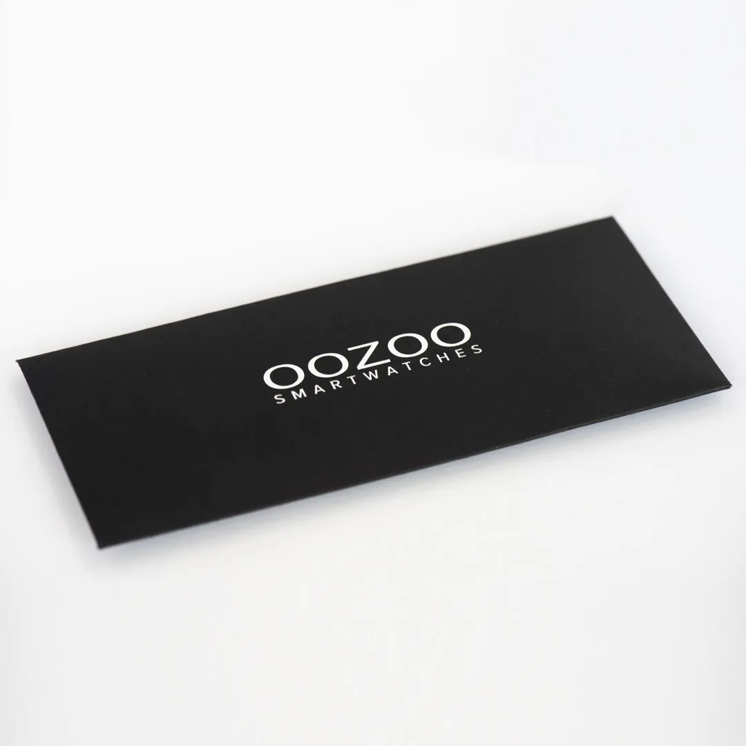White OOZOO rubber strap with black clasp