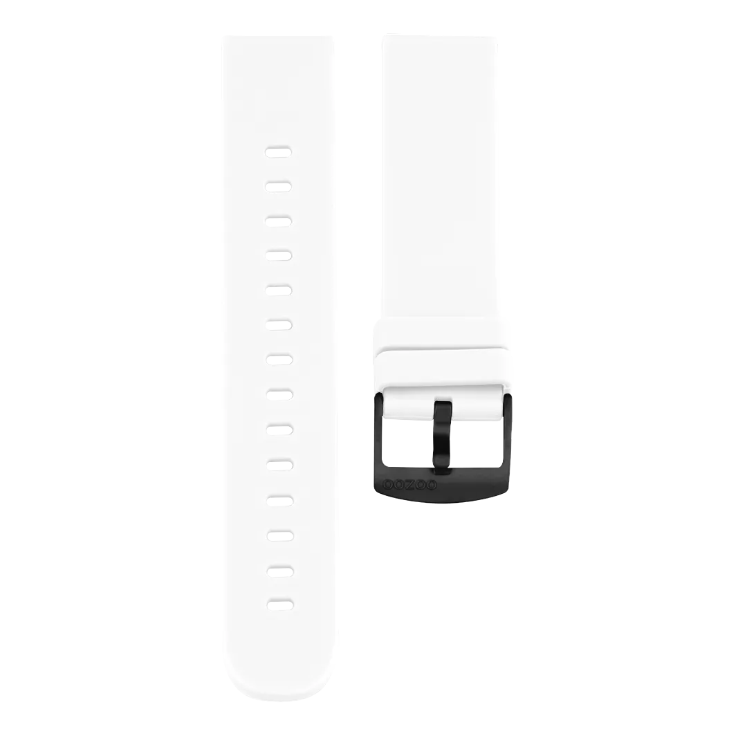 White OOZOO rubber strap with black clasp