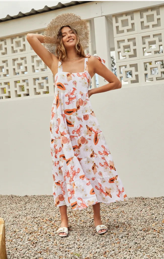 Yoli Dress Printed Linen - Wholesale