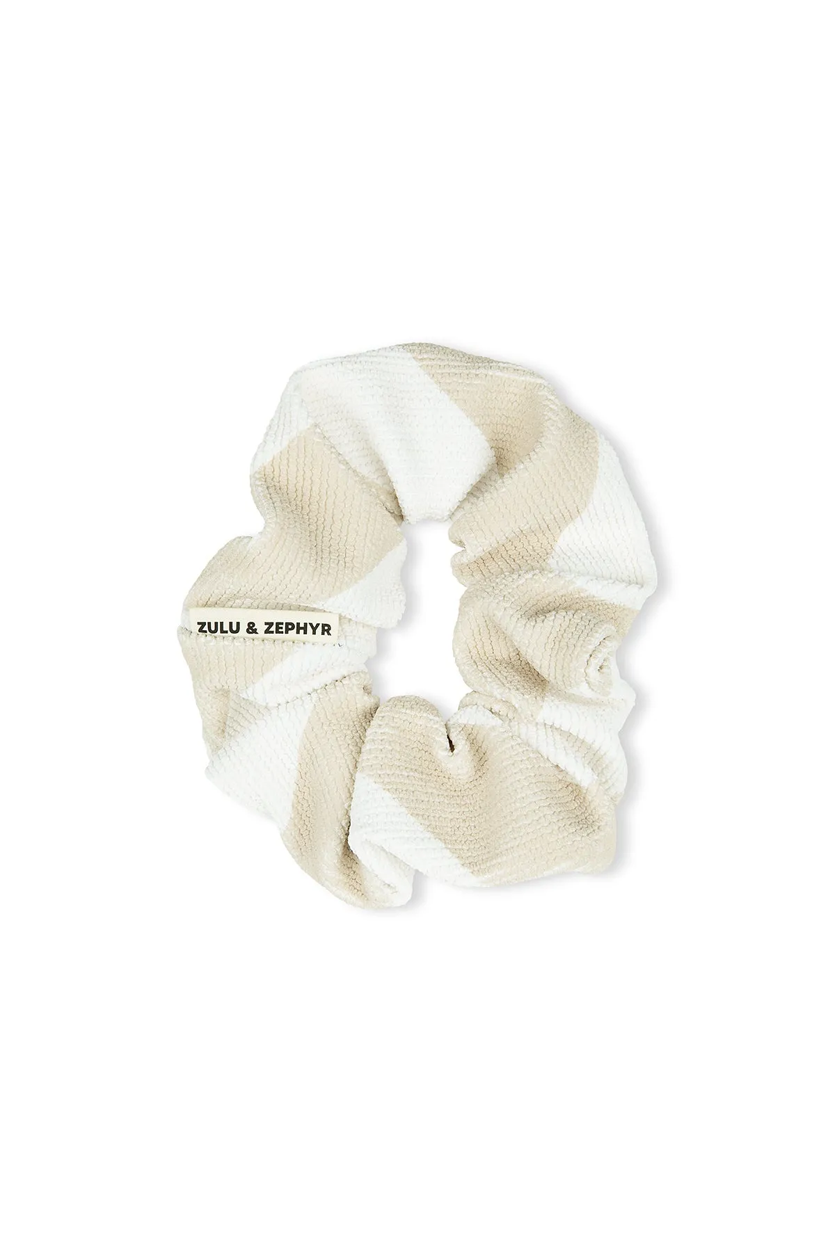 Zulu & Zephyr Logo Scrunchie - Husk Stripe